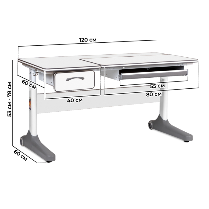Характеристики Растущая парта Anatomica Uniqa Lite Характеристики Растущая парта Anatomica Uniqa Lite